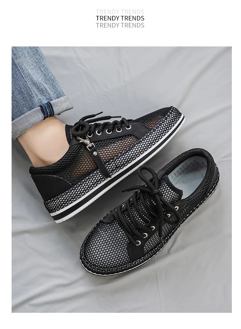 CYYTL Summer Shoes For Men Mesh Sneakers Casual Breathable Outdoor Running Tennis Sports Hiking Luxury Platform Designer Loafers
