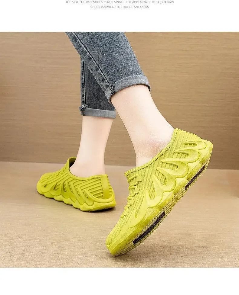 2024 Summer New Couple Men and Women's Waterproof Low Top Rainshoes Fashion Thick Sole Anti Slip Fishing Kitchen Work Rainboots
