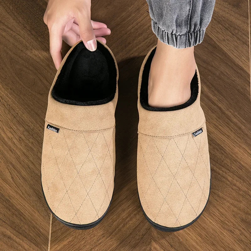 Winter Men's Cotton Slippers Warm Comfortable Men's Home Slippers Soft Velvet Women's Slippers 2025 New Home Casual Shoes 겨울슬리퍼