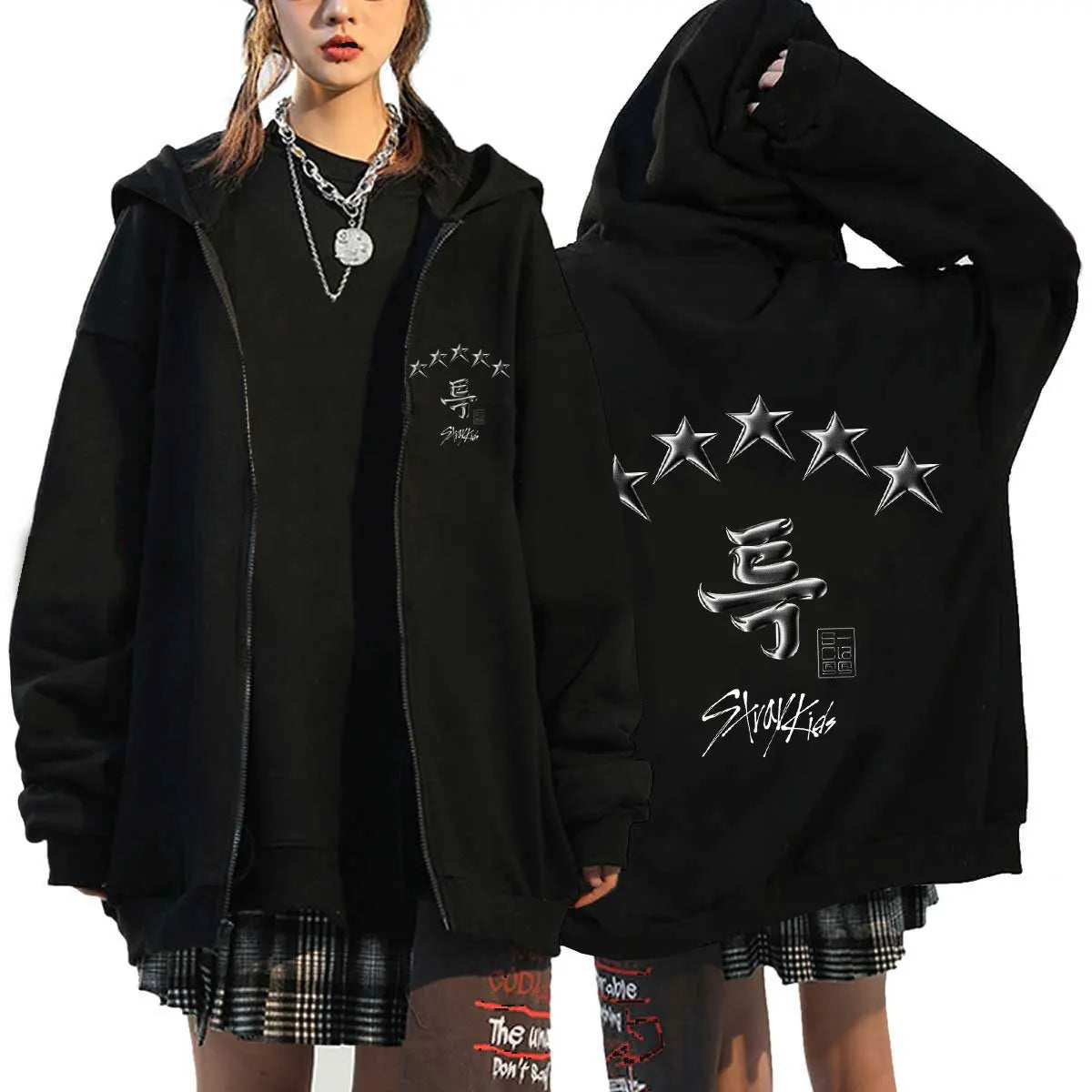 Kpop New Stray Kids Maxident Concert Same Style Hoodie Casual Hooded Sweatshirt