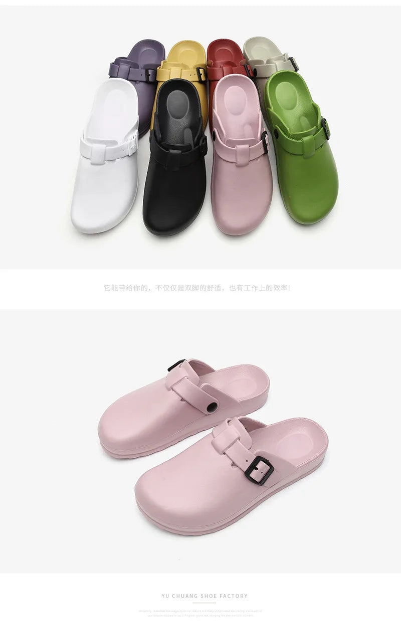 KIDMI Men Clogs Slippers Men's and Women's Slip-Resistant Work Shoes Outdoor Waterproof Nonslip Kitchen Shoes Clean Chef Shoes