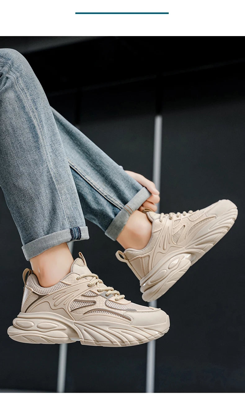 Men's light breathable casual sports shoes four seasons new soft sole anti-slip fashion outdoor running shoes students sneakers