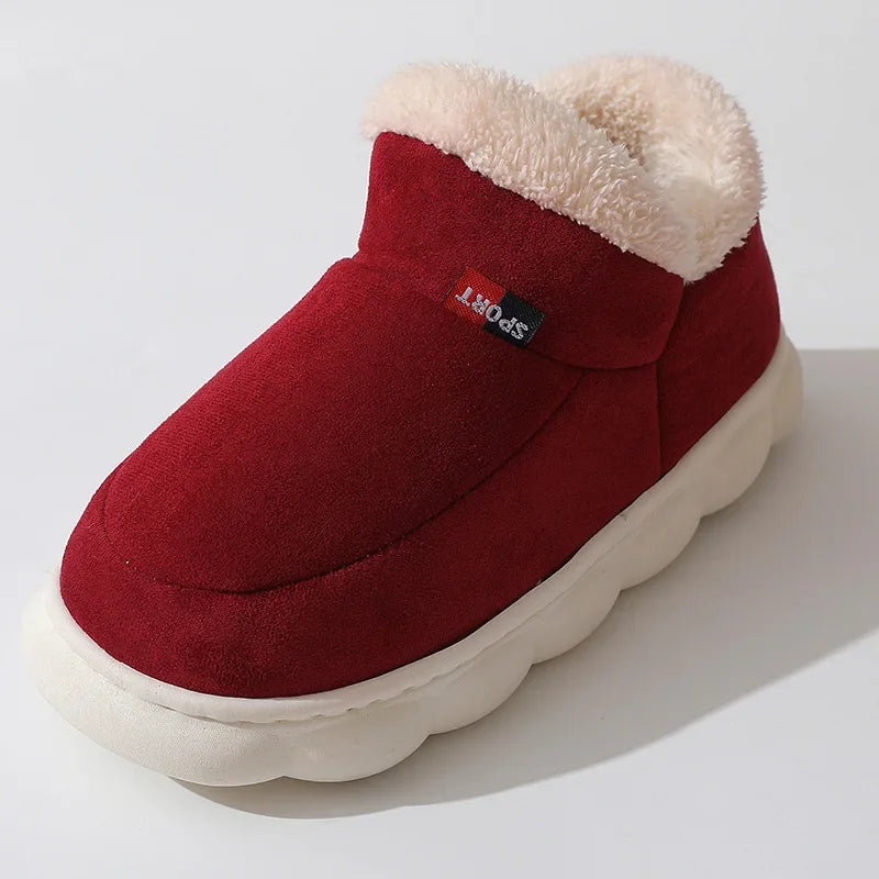 Winter Women Shoes Casual House Shoes For Men 2025 Outdoor Warm Cotton Shoes For Women Indoor Plush Padded Slippers Female