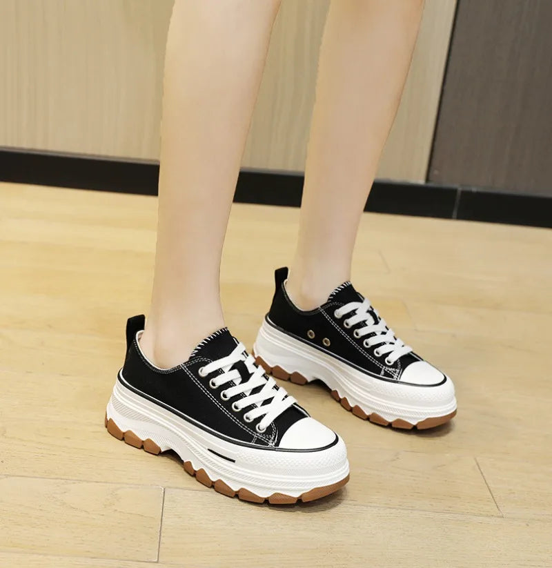 Summer Hot Sale Women's Canvas Shoes Fashion Breathable Platform Sneakers Female Flats Shoe Korean Trendy All-match Casual Shoes