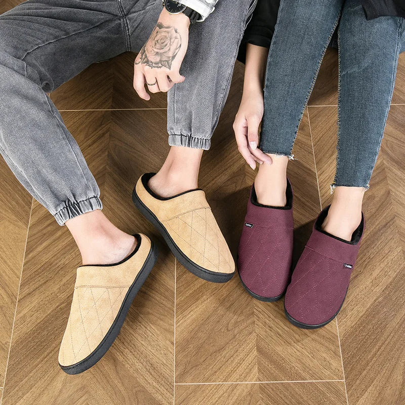 Winter Men's Cotton Slippers Warm Comfortable Men's Home Slippers Soft Velvet Women's Slippers 2025 New Home Casual Shoes 겨울슬리퍼