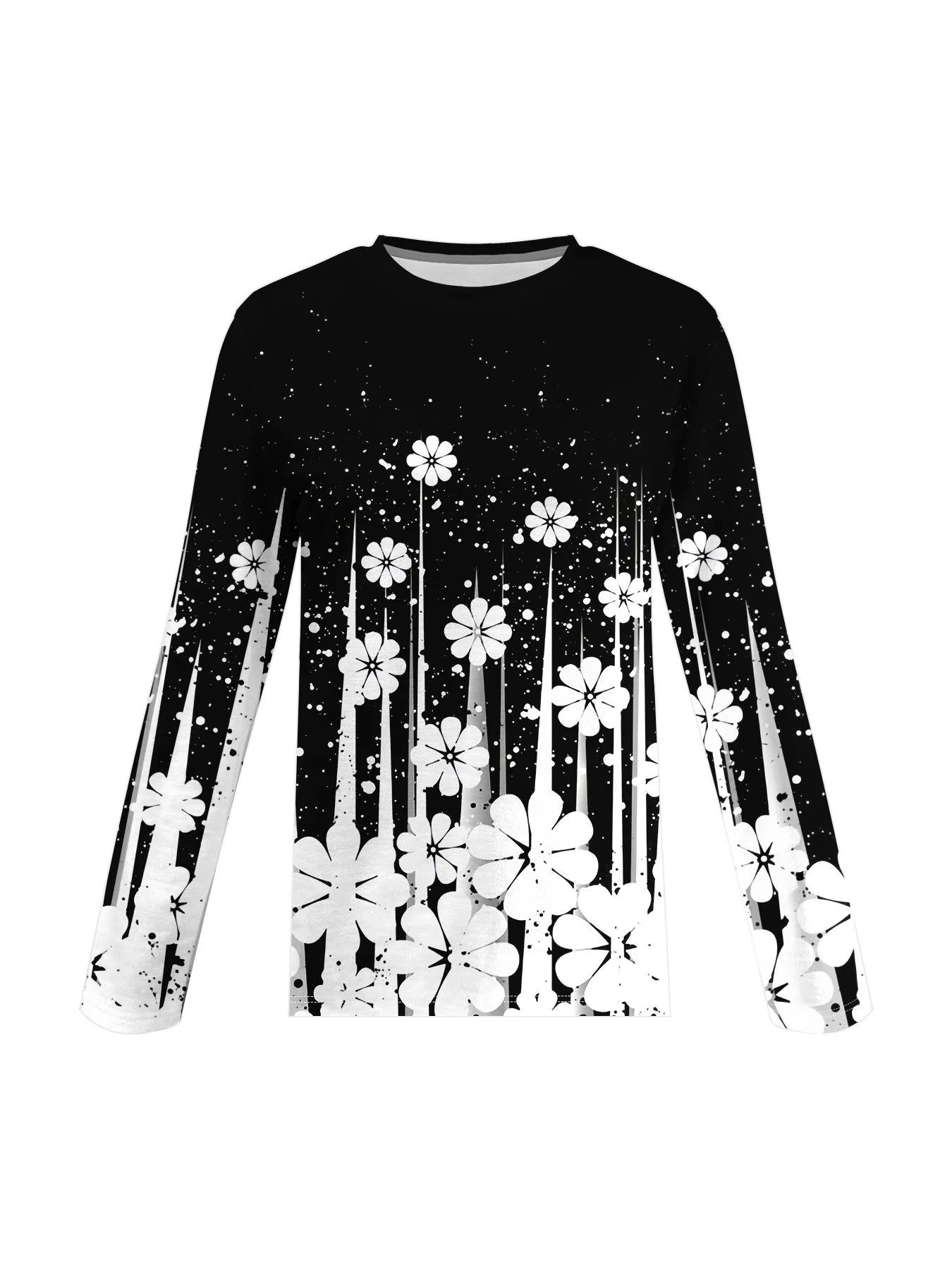 2025 Autumn and winter new fashion round neck long sleeve printed elegant casual loose hoodie