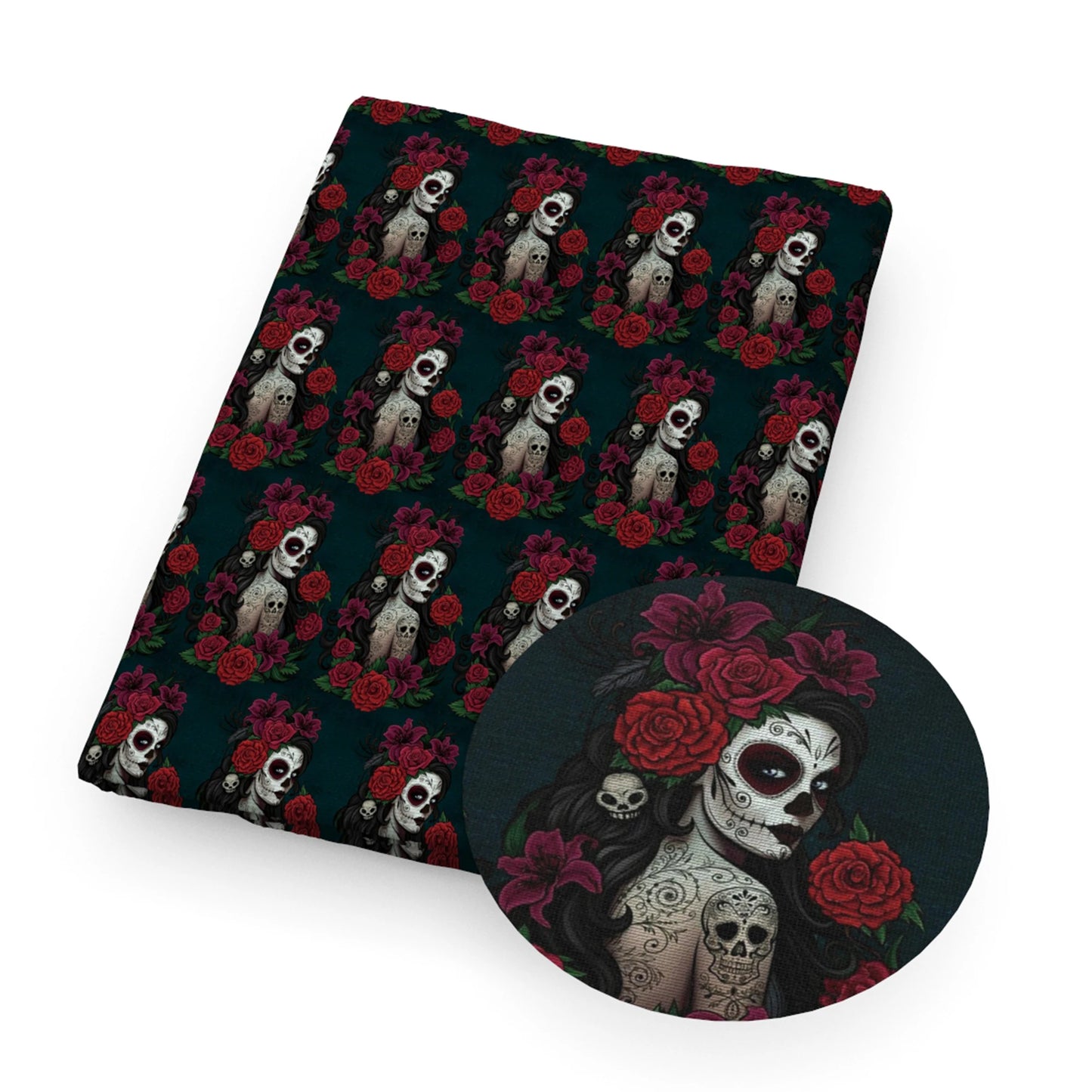 Halloween Skull Bone Skeleton Printed Polyester Pure Cotton Material Patchwork Tissue Sewing Quilting Fabrics Needlework DIY