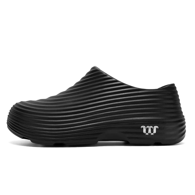 Waterproof Rubber Sandals Soft Comfort Kitchen Chef Shoes for Men Summer Beach Shoes Yacht Outdoor Casual Camping River Creek