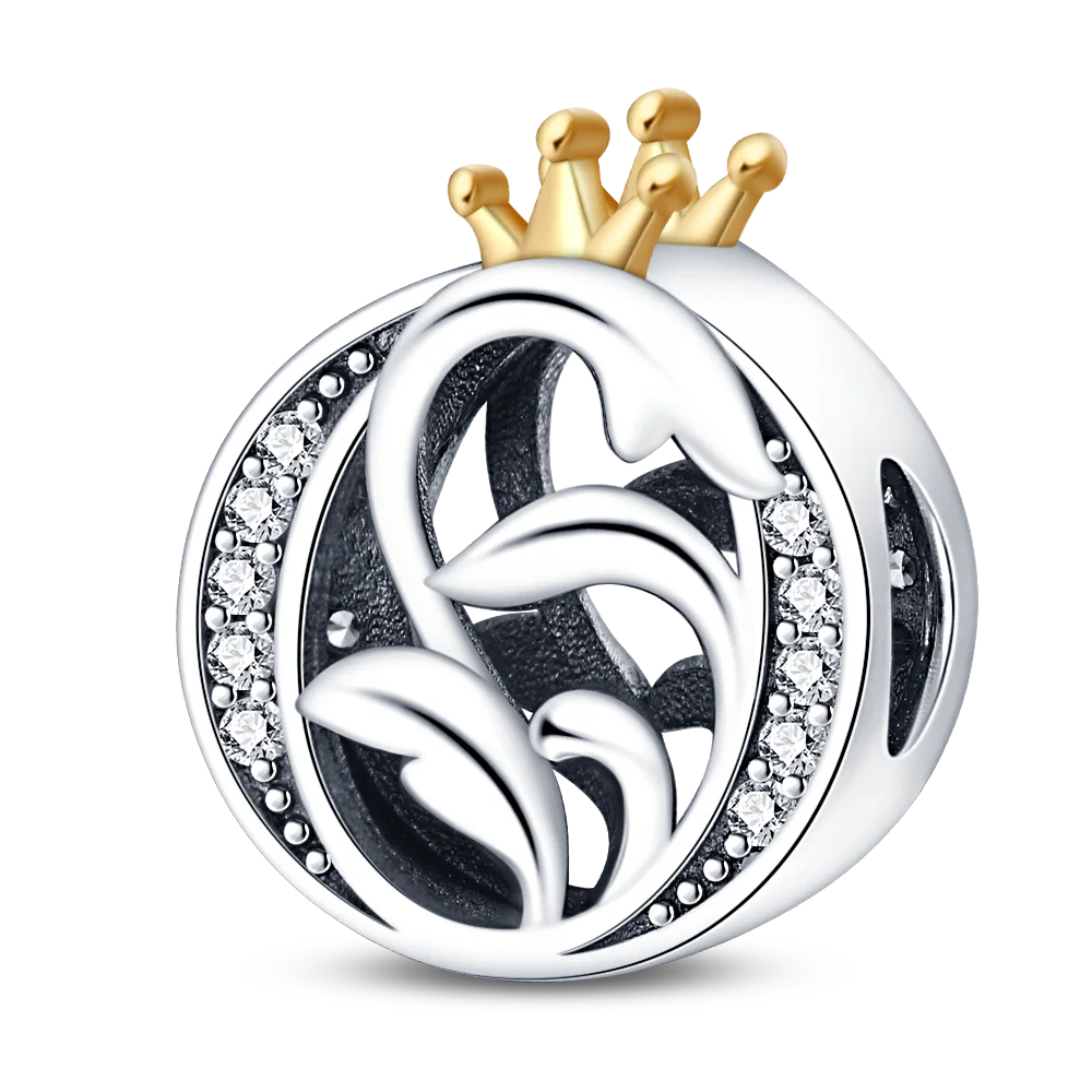Fit Qikaola 925 Original Bracelets Charms Classic Crown 26 Letters Alphabet Charms Beads For Women Fine DIY Wedding Jewelry Gift