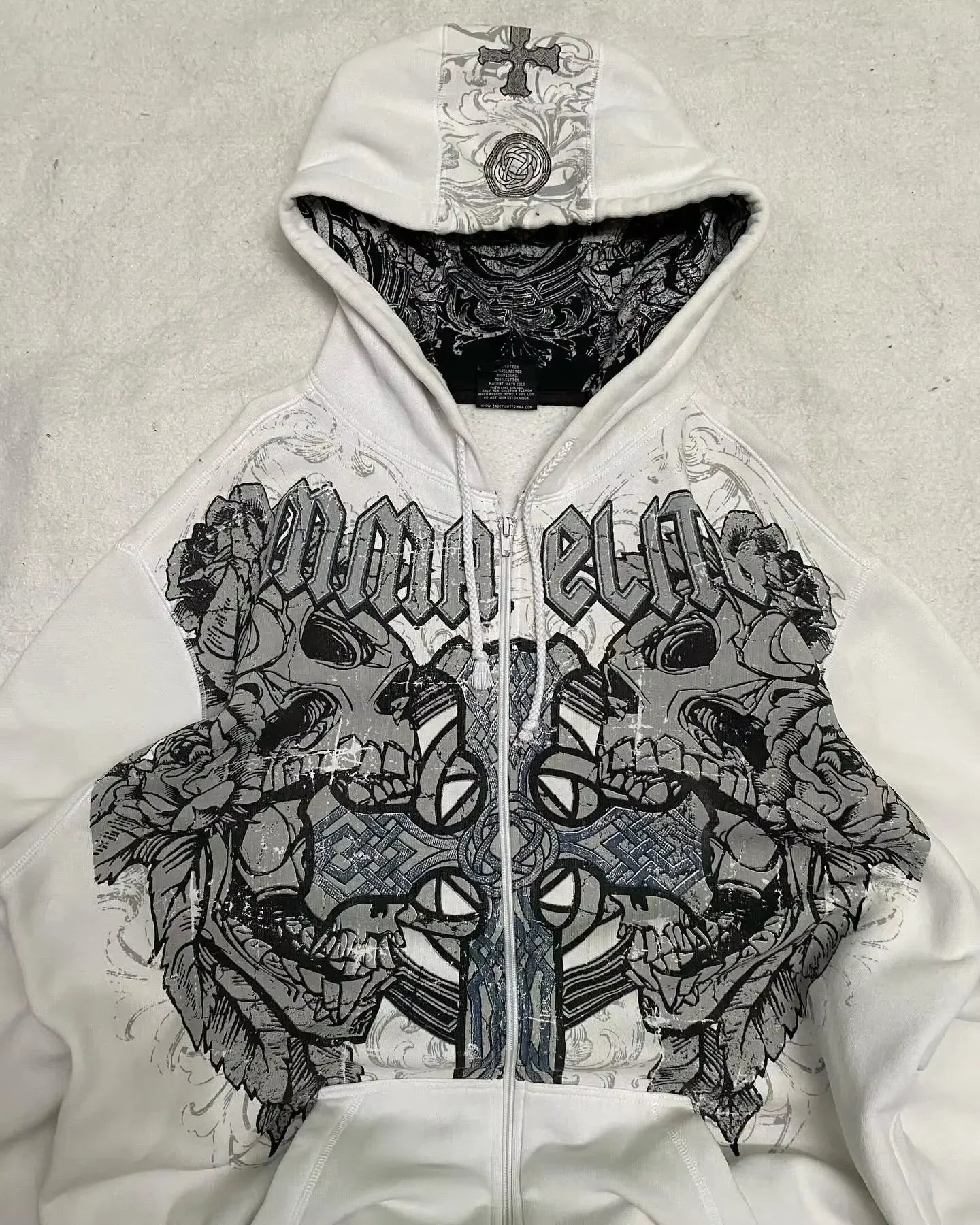 American Y2K New Fashion Trend Fleece Padded Zipper Hoodie Women Street Hip Hop Joker Loose Sweatshirt Couple Casual Punk Hoodie
