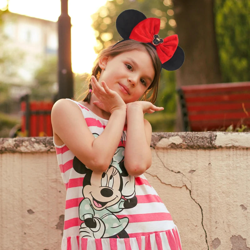 2025 New Halloween Mickey Mouse Ears Headbands Sequins Hair Bow Women Festival Party Cosplay Hairband Gift Kids Hair Accessories