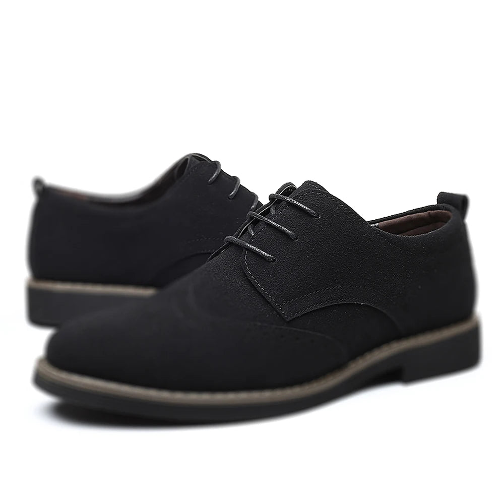 Men's Casual Business Lace-Up Hiking Work Shoes Classic Comfortable Wear-Resistant Soft-Soled Men's Shoes