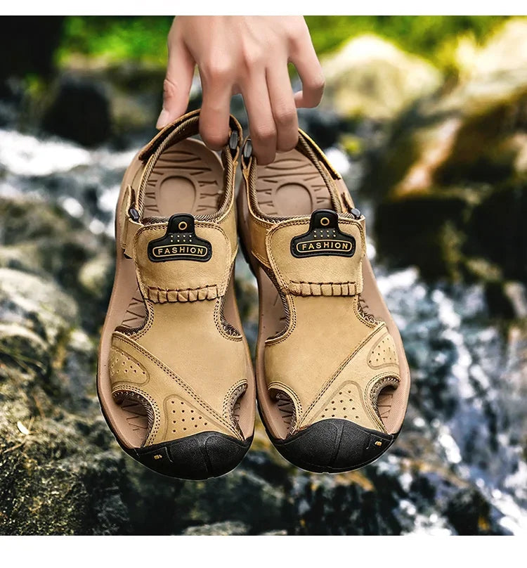 2024 New Man's shoes Genuine Leather Men Sandals Summer Men's Shoes Outdoor Water Shoes Leather Sandals For Men