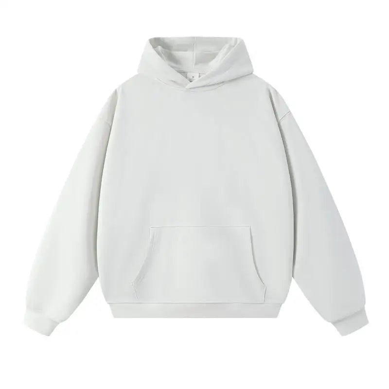 750g Terry Hooded Sweatshirt Autumn Winter Style Drop Shoulder Loose Trendy Pullover Hoodie Casual Solid Color Jacket Unisex