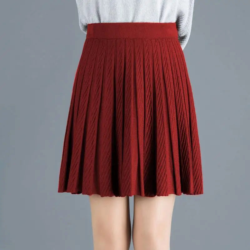 Spring Fashion Korean New Student A-line Half Skirt Women Solid Elastic High Waist Shirring Design Versatile Pleated Half Skirts