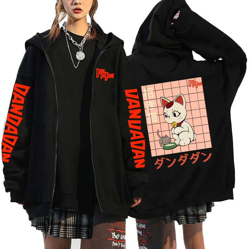 DANDADAN New Printed Japanese Anime Zipper Hoodie Women Men Casual Fashion Harajuku Jacket Coat Fleece Long Sleeve Sweatshirts