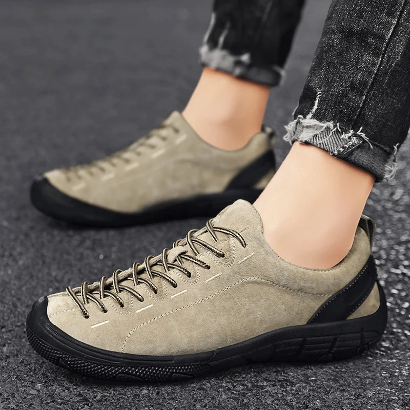 Khaki New Outdoor Walking Hiking Shoes High-quality Outdoor Casual Sports Shoes Climbing Large Size 47 Lightweight Rubber Man