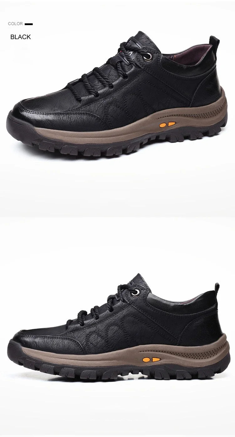 Lightweight Odor-proof Outdoor Wear-resistant Non-slip Hiking Shoes Men Leather PU Casual Shoes Men's Sports Shoes Zapatillas