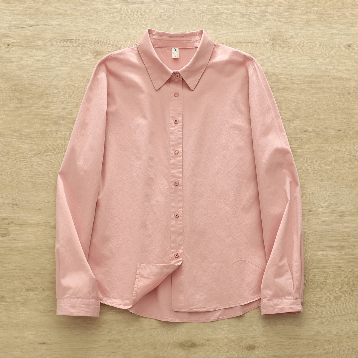 Simple Fine Cotton Casual Shirts Women 2025 New Fresh Lady Solid Color Loose Blouses and Tops Ladies Long Sleeve Shirt Clothing