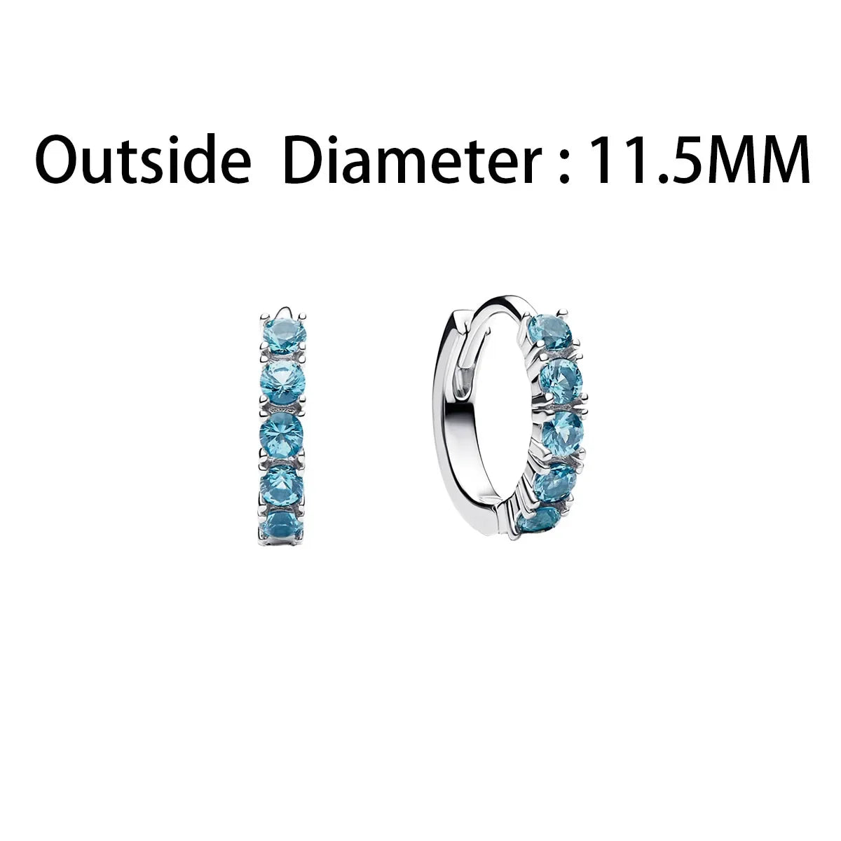 Sparkling Colorful Hoop Earrings 925 Sterling Silver Hypoallergenic Jewelry Embellished With Zircon Elegant Luxury Style Female