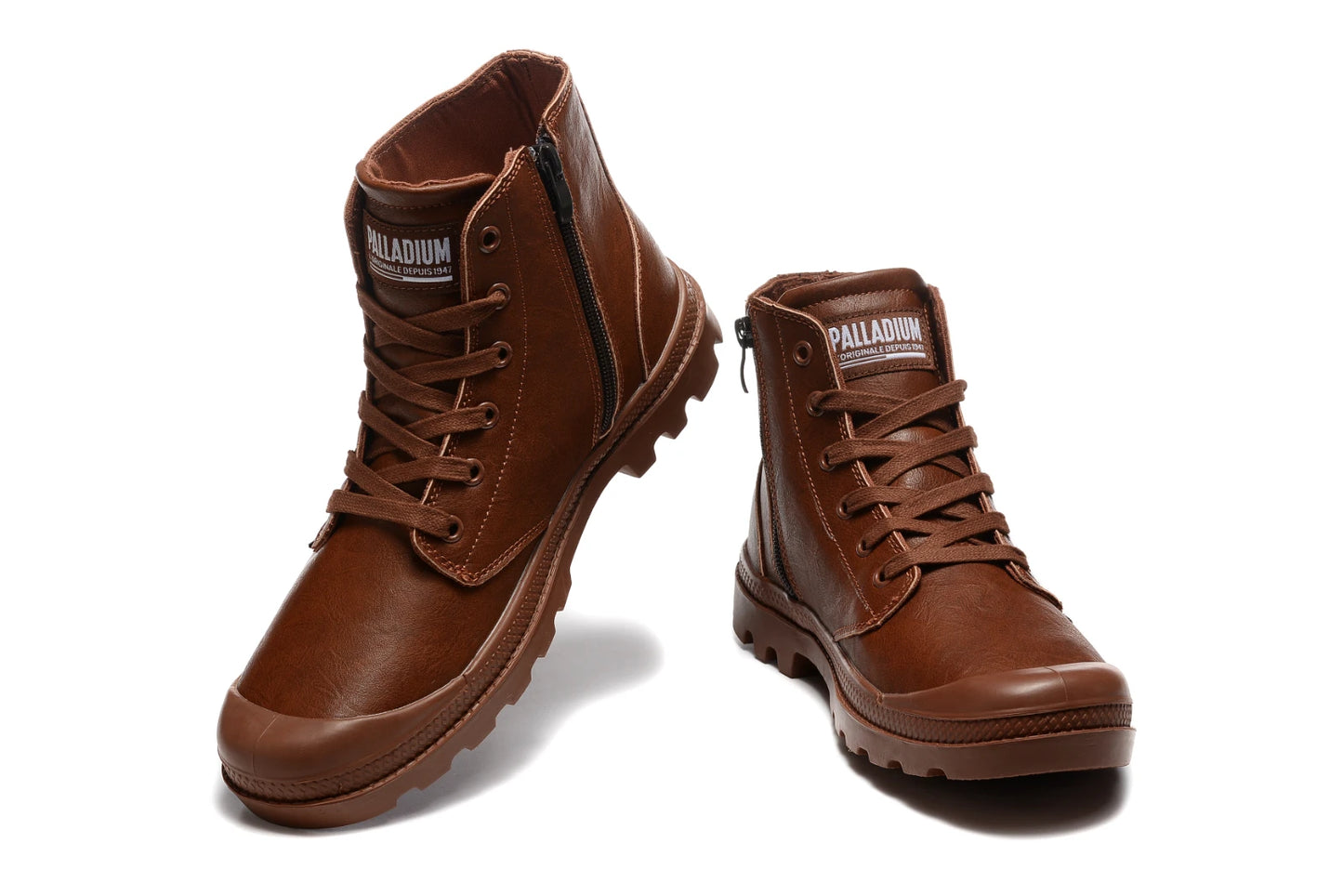 PALLADIUM Pampa 2025 Men Women Oil Wax Skin Lamb Wool Leather Ankle Boots Outdoor Dual Purpose Walking Shoes Desert Shoes