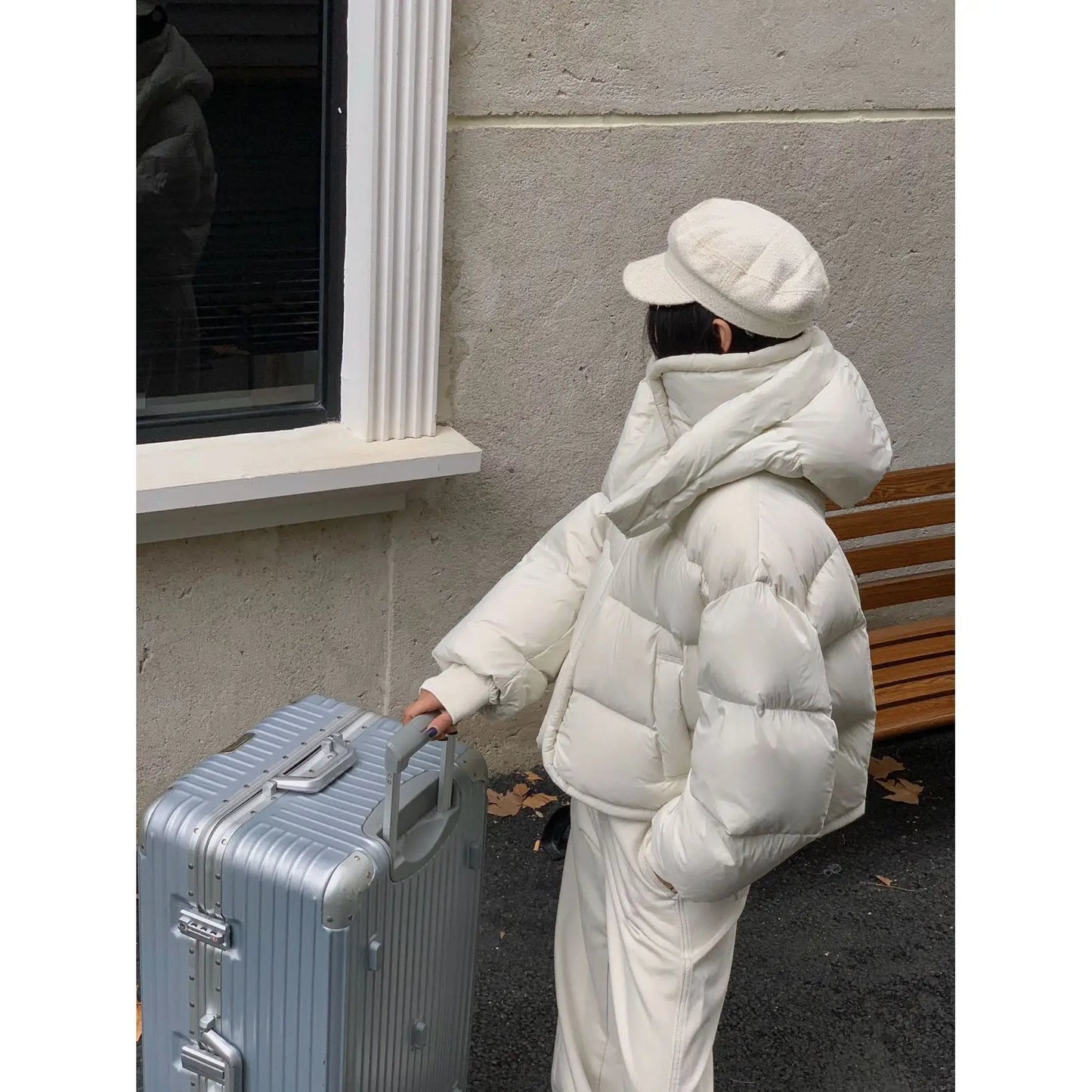 Coat New Korean Version Loose Fit Lapel Hooded Women Winter Premium Thickened Warm Bread Jacket
