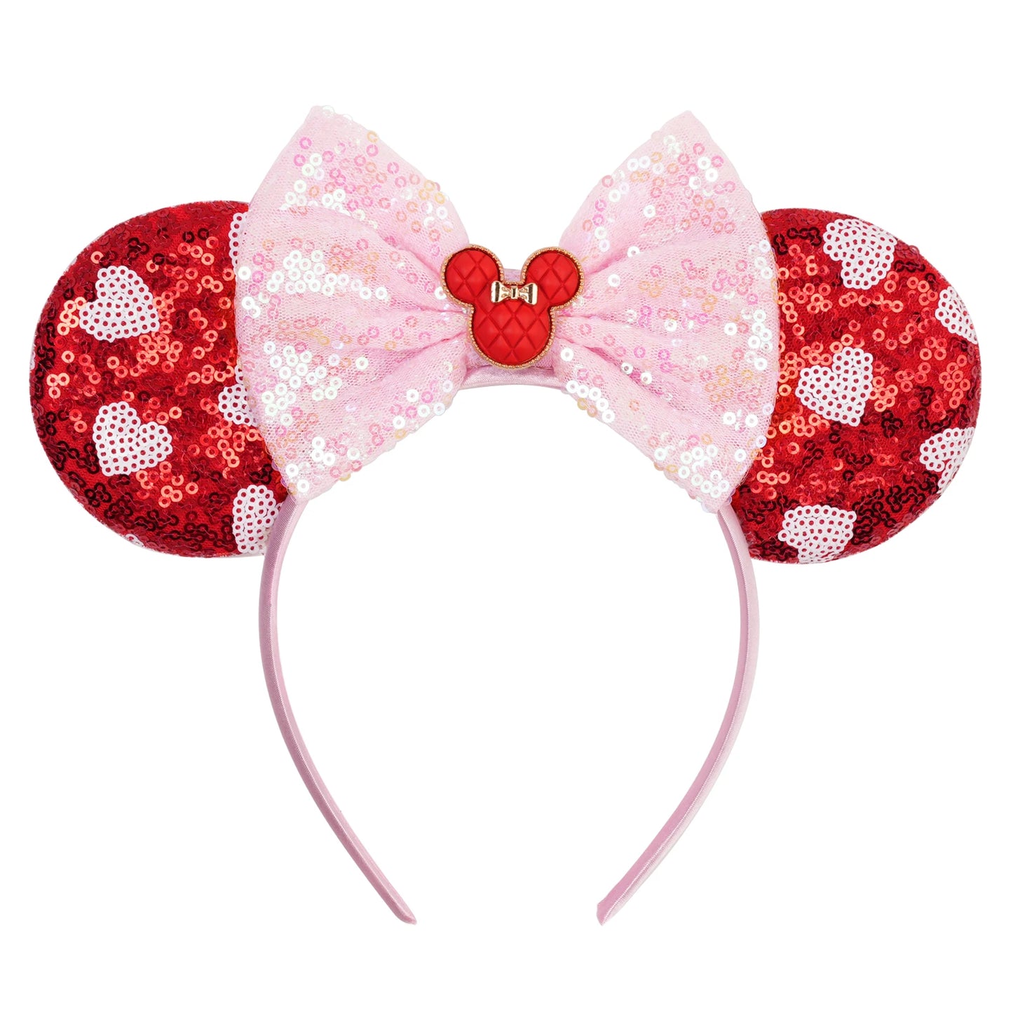 2025 New Halloween Mickey Mouse Ears Headbands Sequins Hair Bow Women Festival Party Cosplay Hairband Gift Kids Hair Accessories