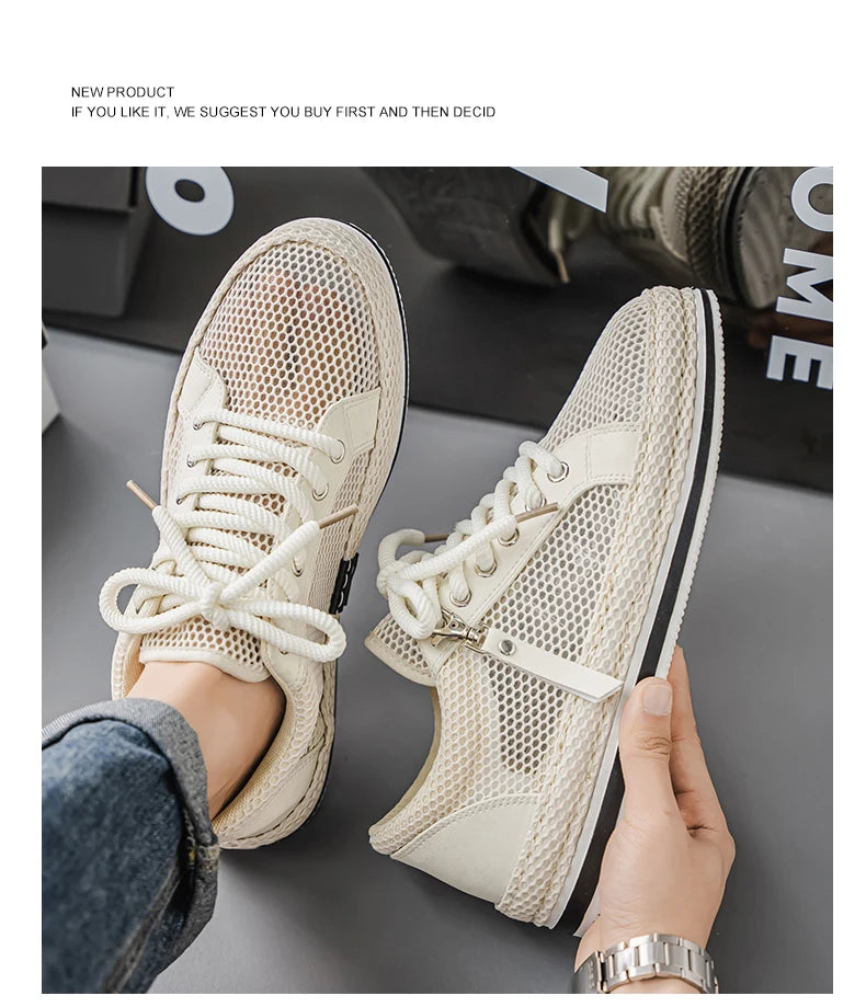 CYYTL Summer Shoes For Men Mesh Sneakers Casual Breathable Outdoor Running Tennis Sports Hiking Luxury Platform Designer Loafers