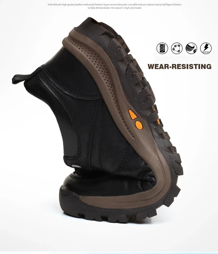 Lightweight Odor-proof Outdoor Wear-resistant Non-slip Hiking Shoes Men Leather PU Casual Shoes Men's Sports Shoes Zapatillas