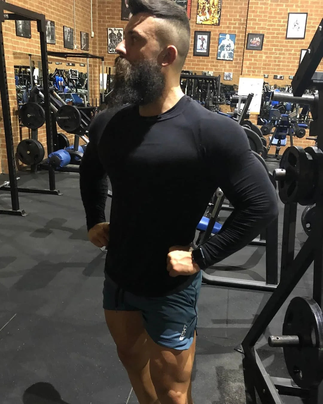 Summer thin mesh sports shorts men's breathable trend muscle fitness training three point pants running casual sports shorts