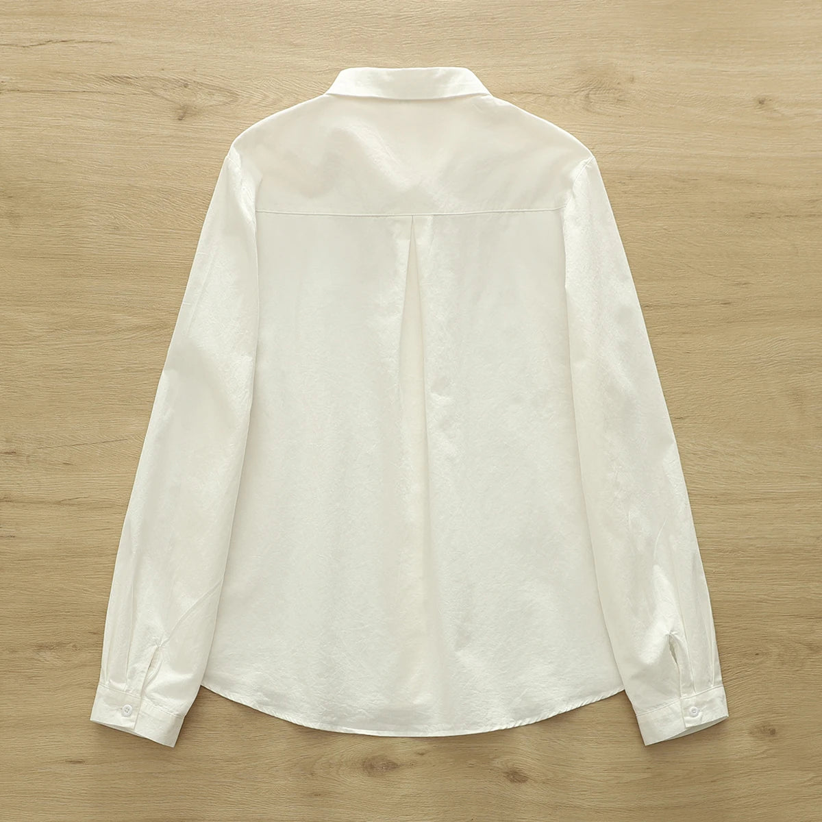 Simple Fine Cotton Casual Shirts Women 2025 New Fresh Lady Solid Color Loose Blouses and Tops Ladies Long Sleeve Shirt Clothing