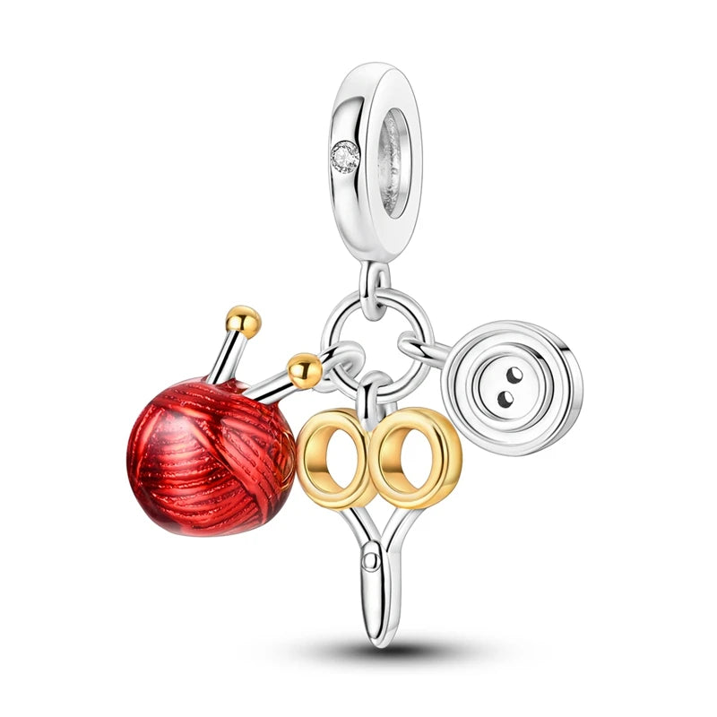 New Fireplace Snowman Sweater Sweet Romantic Christmas Winter Theme Charms Beads Fit Pan 925 Original Bracelets DIY Fine Jewelry