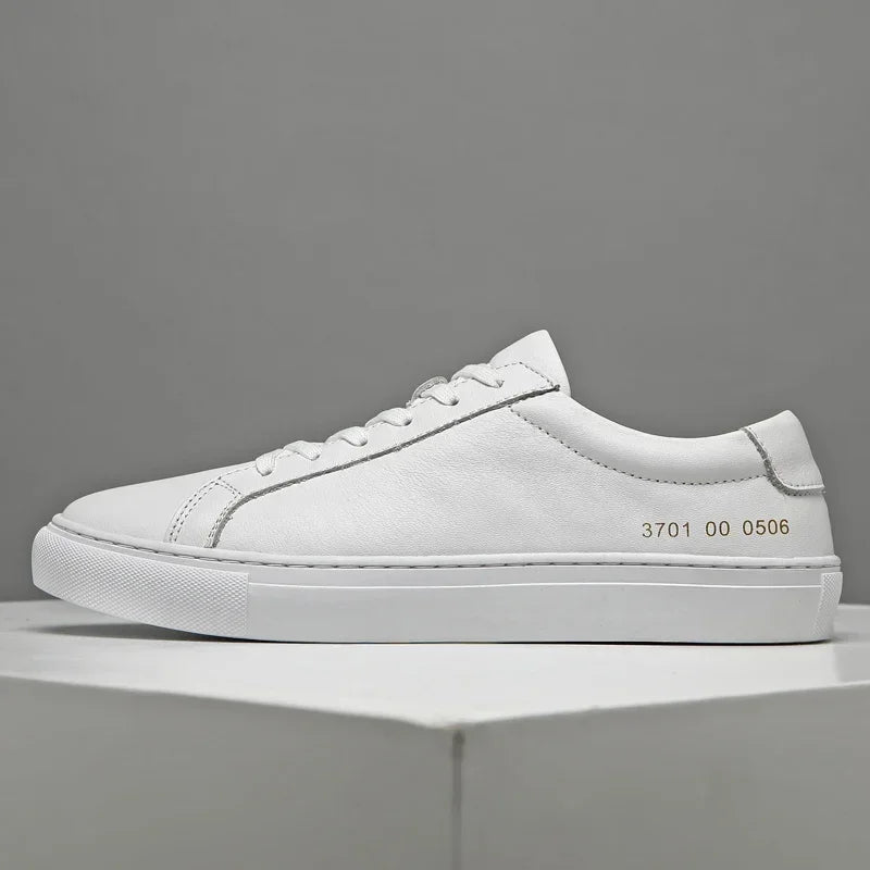 Italian Genuine Leather Men's Shoes 2024 Designer White Shoes Comfy Walking Shoes Lace-up Business Outdoor Zapatos Para Hombre