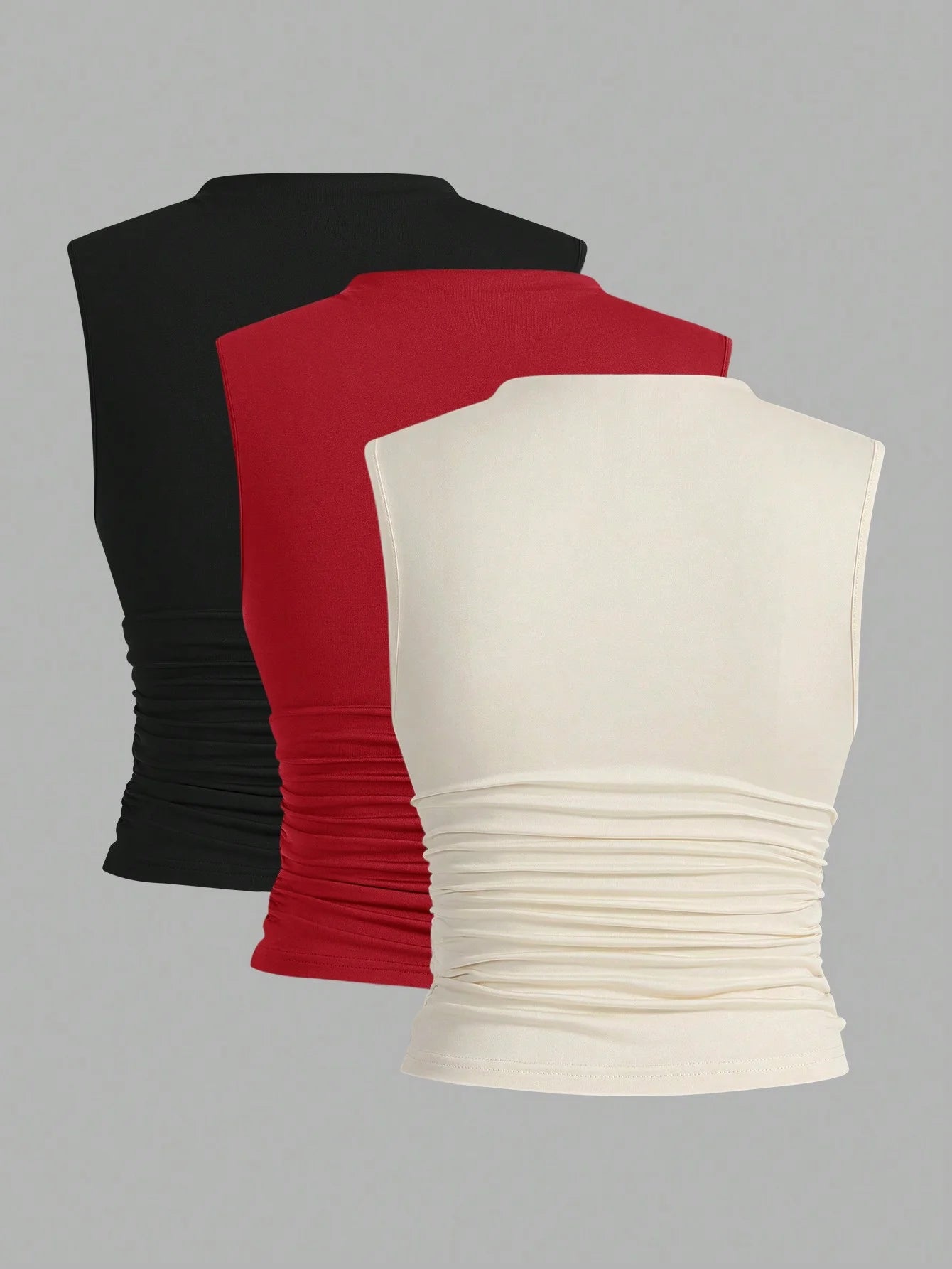 New spring/summer ladies casual sleeveless red and white vest suit
