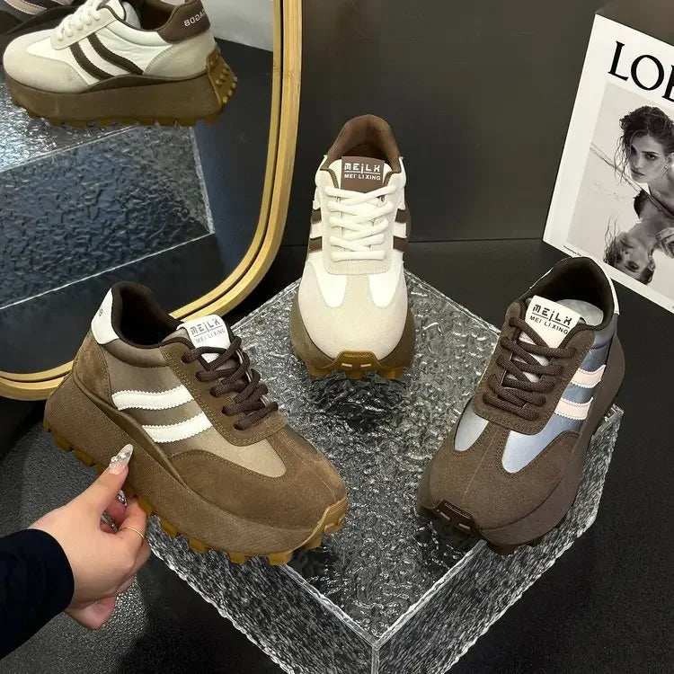 New Women Mesh Breathable Platform Sneakers Women Casual Lace Up Outdoor Women Shoes Low Top Sneakers fashion Zapatos De Mujer