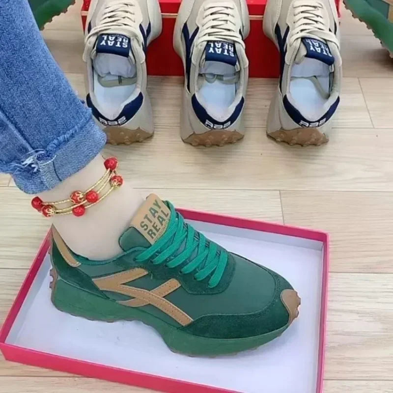 Comfort Women's Sneakers Fashion Womens Thick-soled Boots Breath Women Casual Shoes Wear-resistant Non-slip Womens Running Shoes