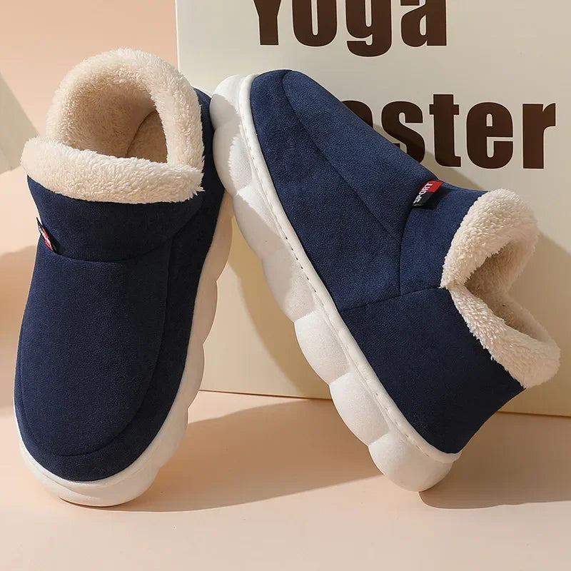 Winter Women Shoes Casual House Shoes For Men 2025 Outdoor Warm Cotton Shoes For Women Indoor Plush Padded Slippers Female