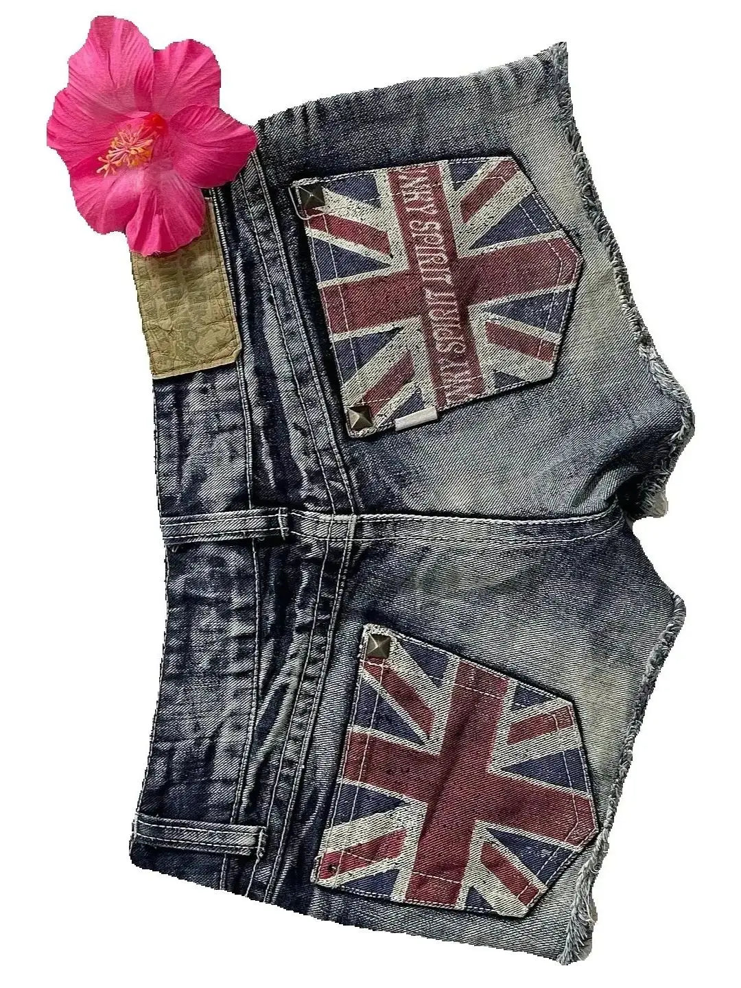 British and American Retro Jeans Washed Shorts Women's Y2K New Harajuku Flower Embroidery Gothic Sexy Spice Mini Denim Shorts
