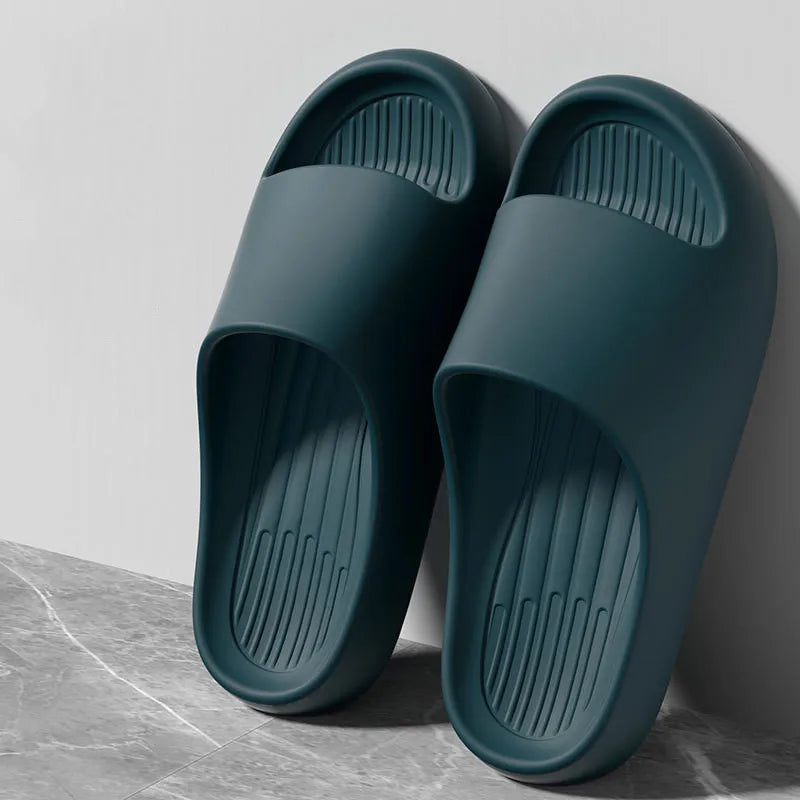 Big Size 50 51 New Summer Women's Slippers Men's Bathroom Flip Flops Concise Solid Color Shoes Home Non Slip Flats Beach Sandals