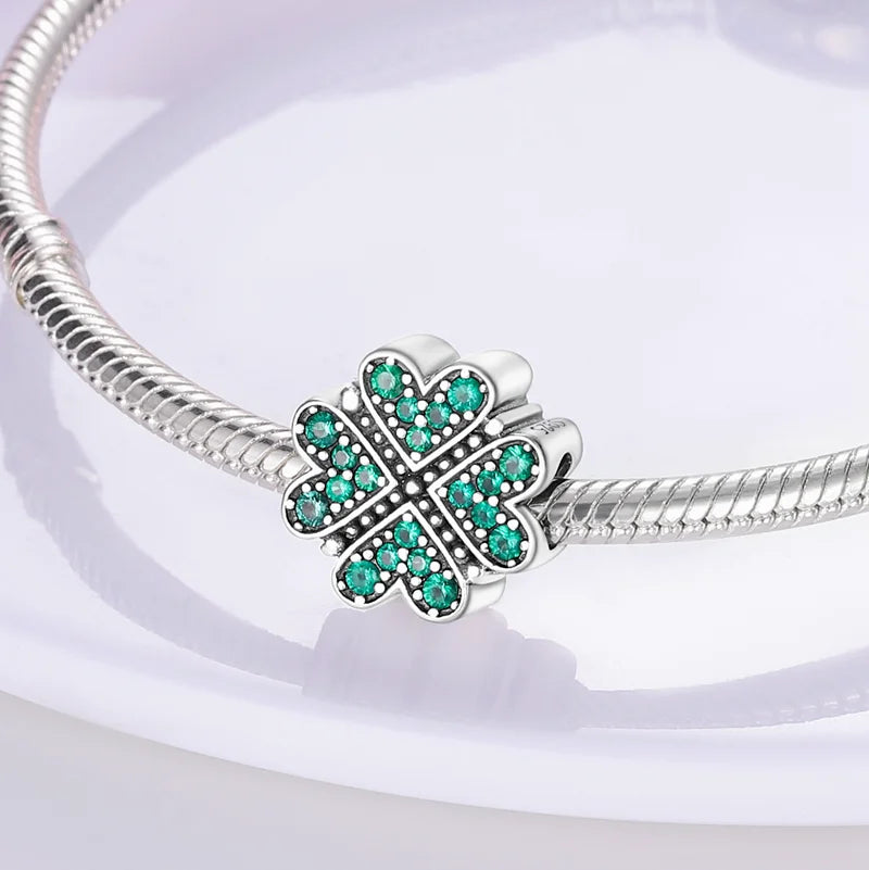 Original 925 Sterling Silver Love Heart Family Charm Beads Pendant Fit Bracelet Charm Women DIY Jewelry Gift
