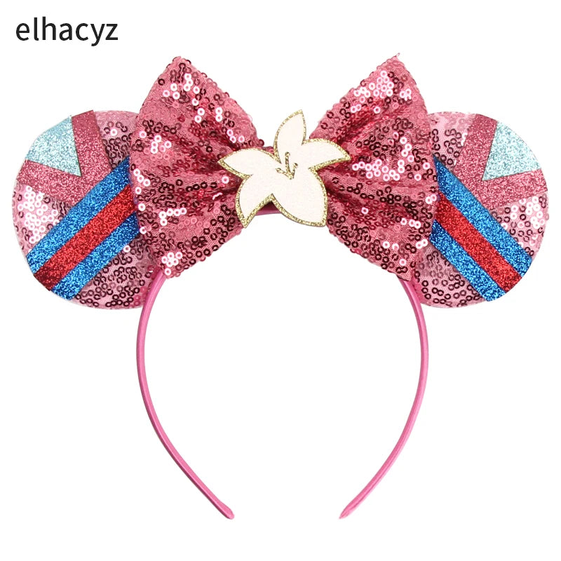 2025 New Halloween Mickey Mouse Ears Headbands Sequins Hair Bow Women Festival Party Cosplay Hairband Gift Kids Hair Accessories