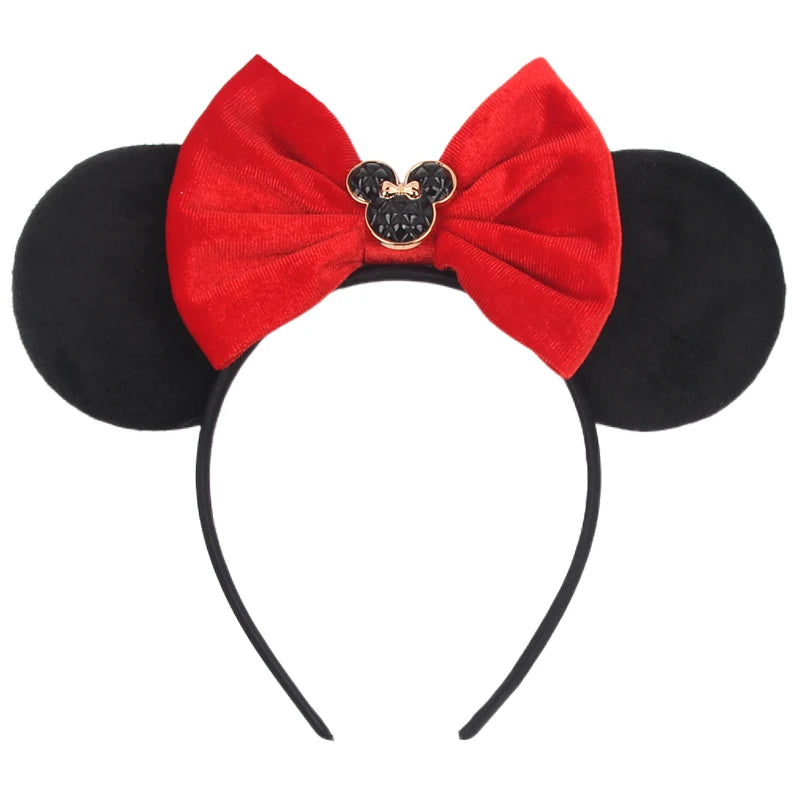 2025 New Halloween Mickey Mouse Ears Headbands Sequins Hair Bow Women Festival Party Cosplay Hairband Gift Kids Hair Accessories