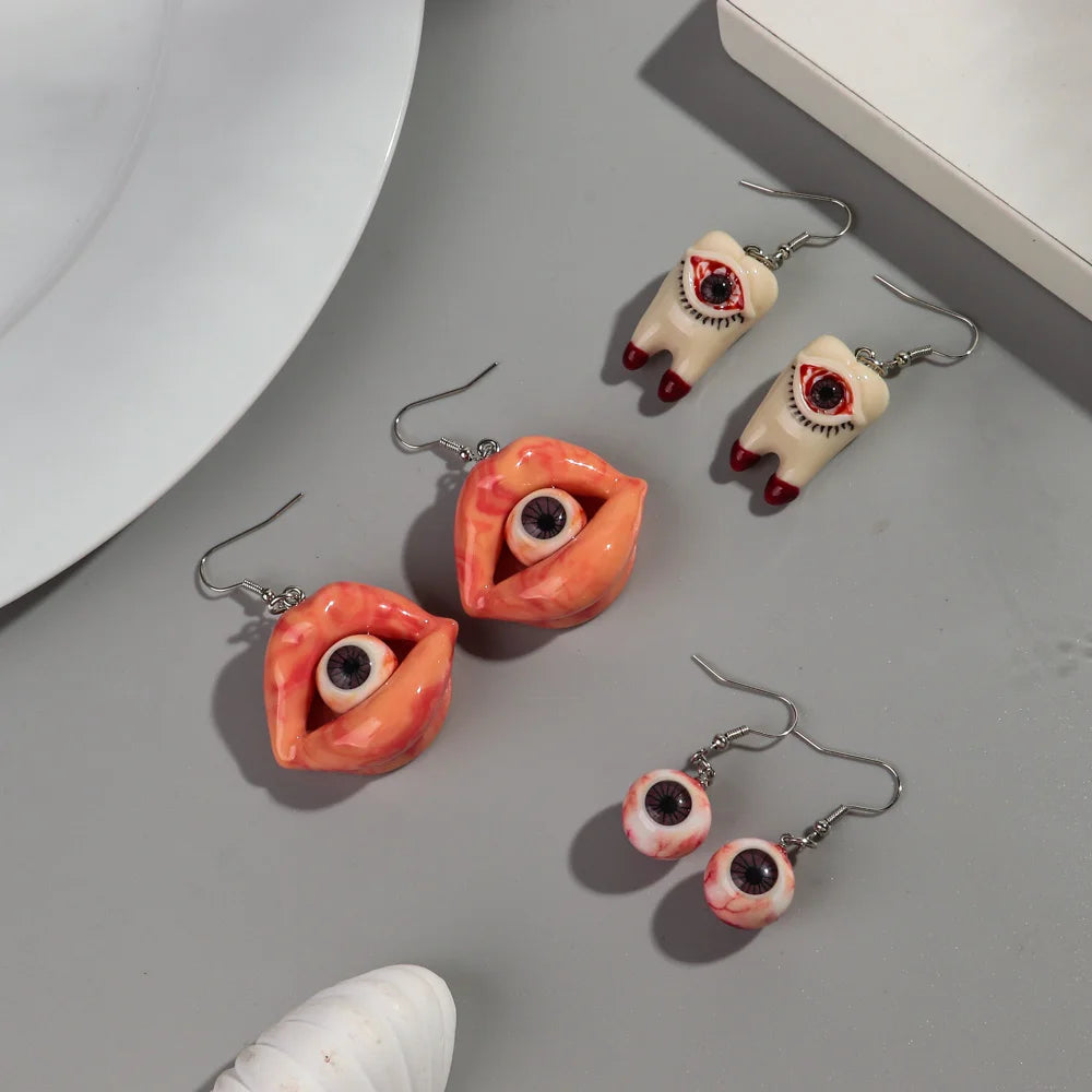 Halloween Day Acrylic Iridescent Colorful Lava lamp Earring for Women Cartoon Ghost Wave Point Drop Earrings 2024 Jewelry