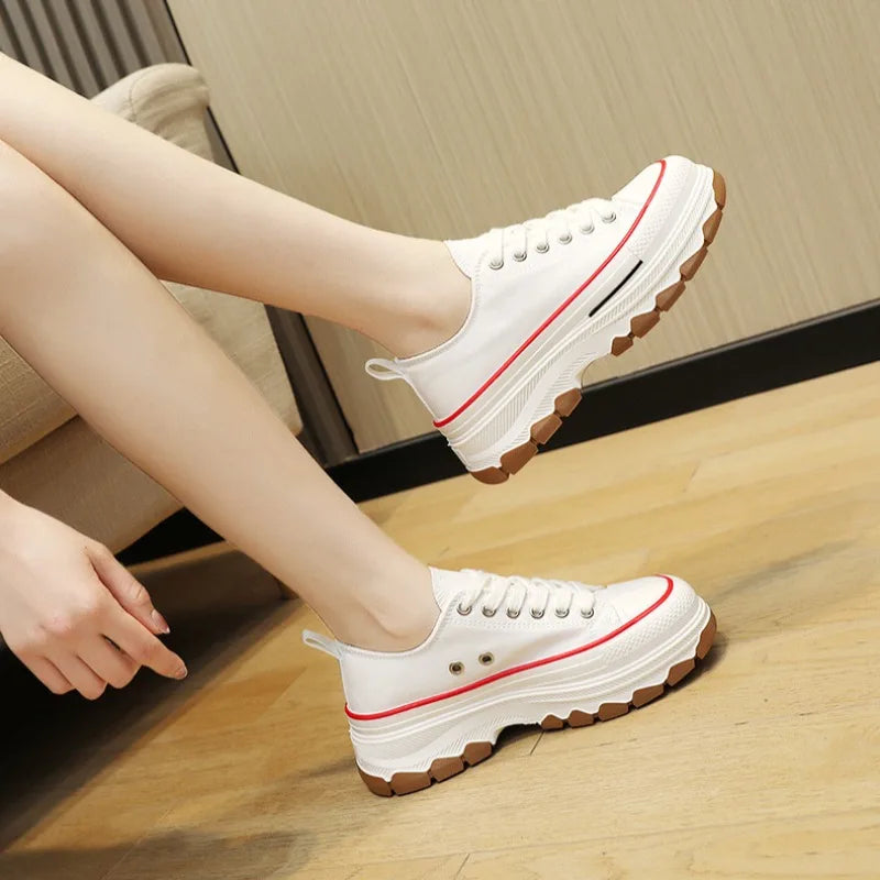 Summer Hot Sale Women's Canvas Shoes Fashion Breathable Platform Sneakers Female Flats Shoe Korean Trendy All-match Casual Shoes
