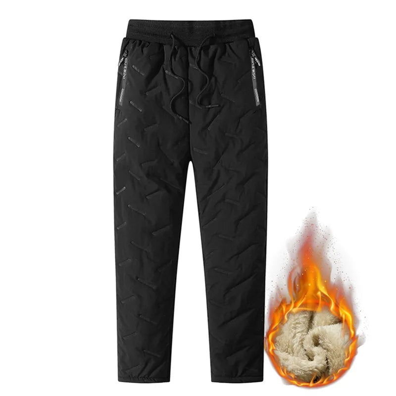 Clearance_Winter Sweatwear Men Plush Thick Fleece Sweatpant Lambswool Thermal Trousers Casual Pants Waterproof Windproof Warm Co