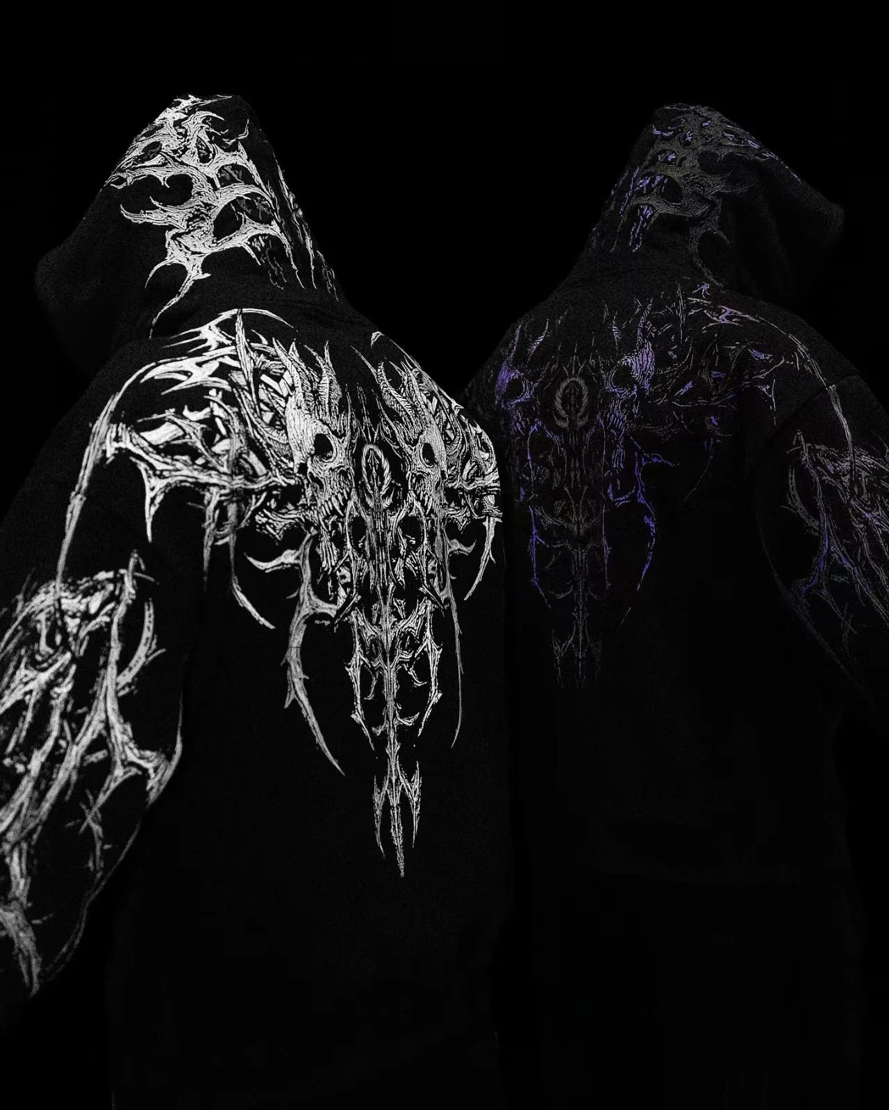 Streetwear Goth Harajuku dark skull men hoodie American top brand personality large pattern clothing fashion loose sweatshirt