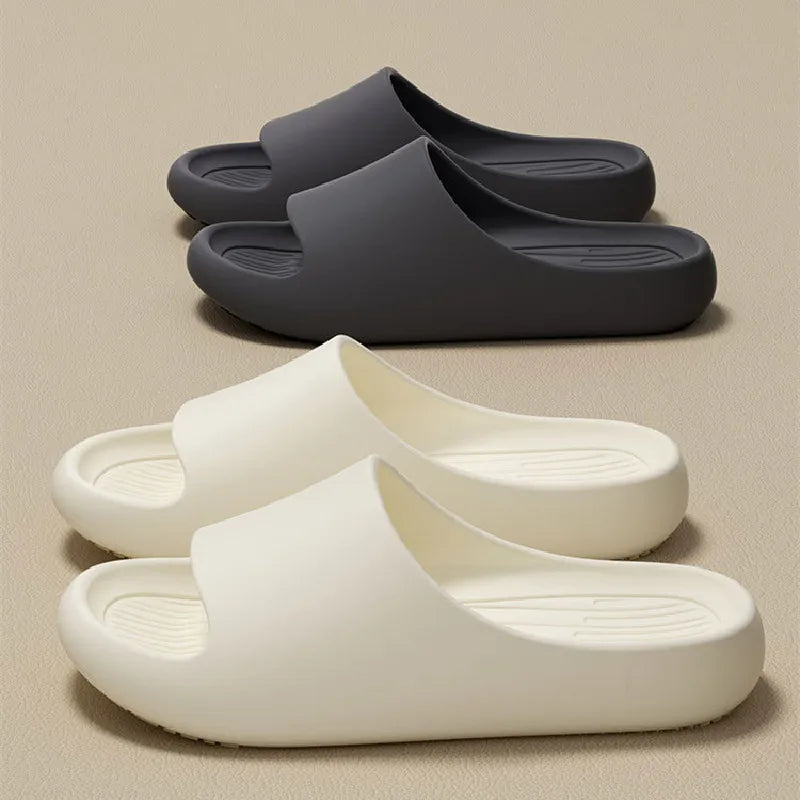 Big Size 50 51 New Summer Women's Slippers Men's Bathroom Flip Flops Concise Solid Color Shoes Home Non Slip Flats Beach Sandals