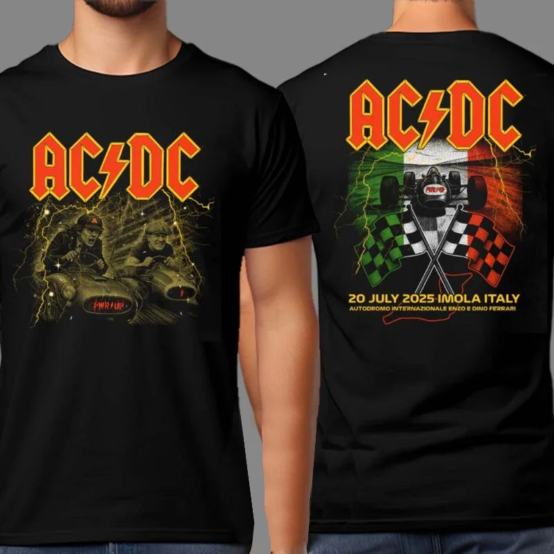 Are You Ready for ACDC? PWR UP 2025 Australia Tour Map Double-sided Printed Unisple T-shirt, High-quality Luxury Brand Ins Y2k