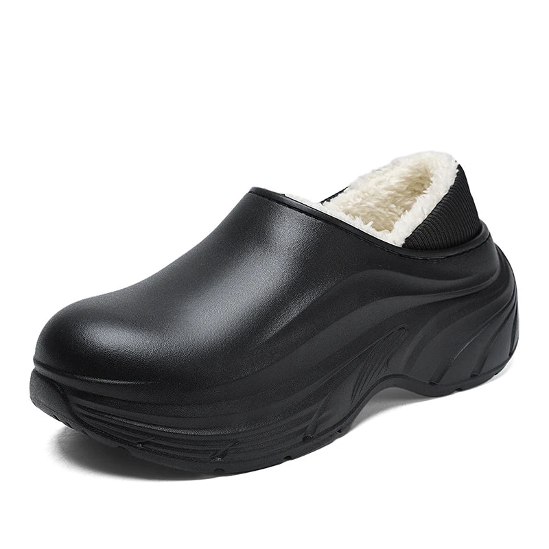 Unisex Home Slipper 2024 New Winter Waterproof EVA Slippers Plush Warm Lining Man House Warm Clogs High Quality Women Shoe