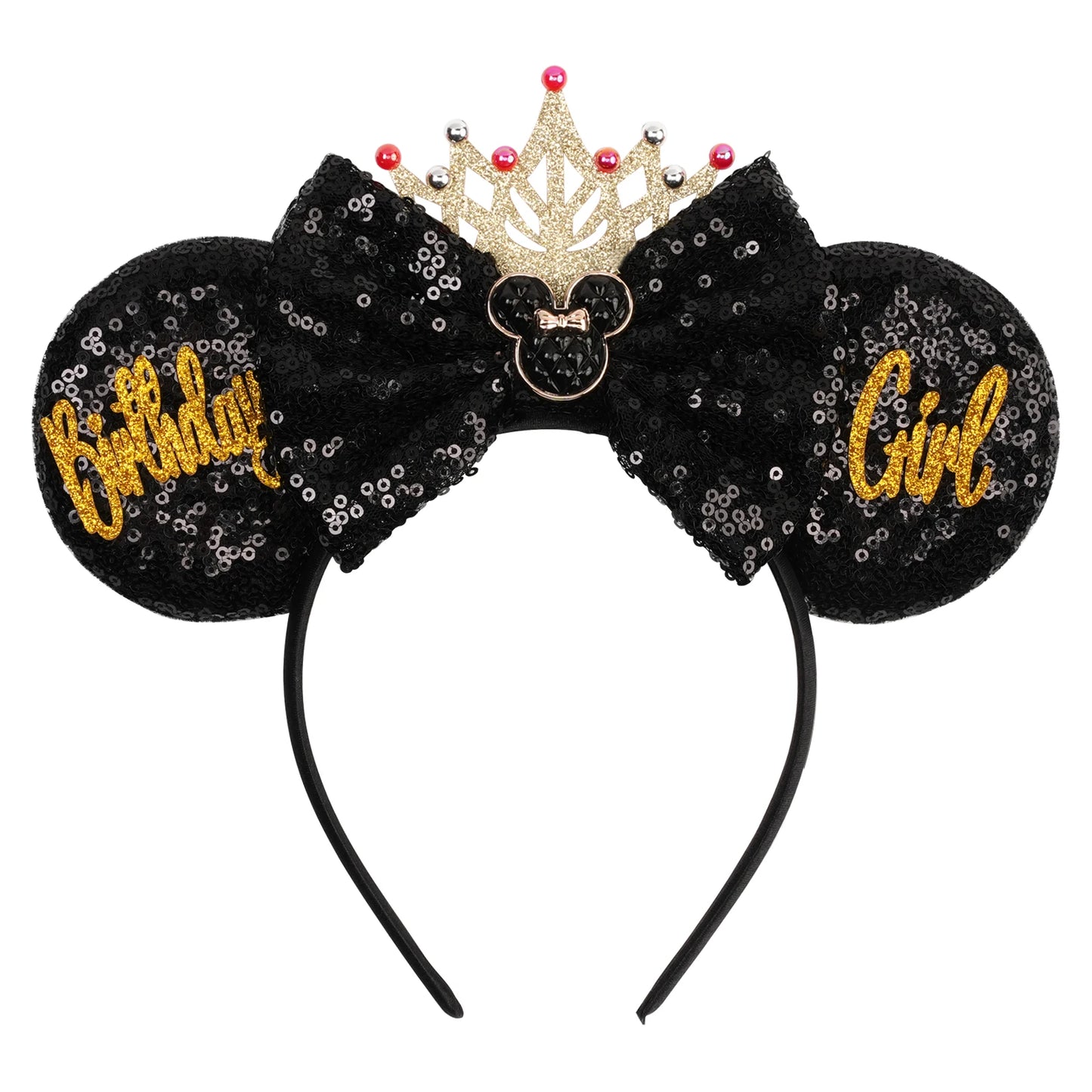 2025 New Halloween Mickey Mouse Ears Headbands Sequins Hair Bow Women Festival Party Cosplay Hairband Gift Kids Hair Accessories